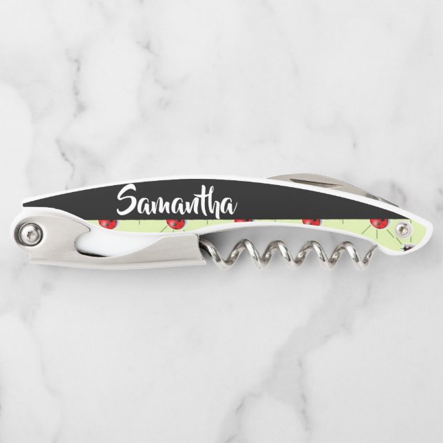 Custom name ladybugs pattern corkscrew (Front)
