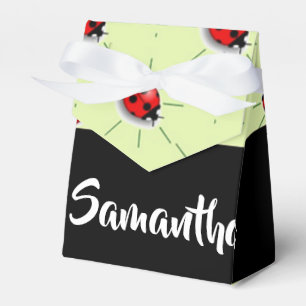 Custom name ladybugs pattern favor box