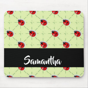 Custom name ladybugs pattern mouse pad