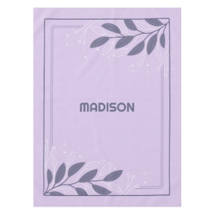 Custom Name Leafy Frame Tablecloth