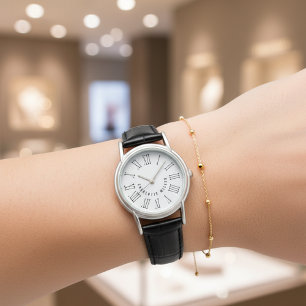 Custom Name Leather Watch Gift for Mom or Wife