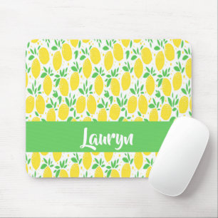 Custom name lemon pattern mouse pad