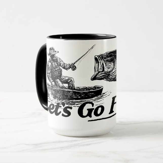 Custom Name Let's Go Fishing Trout  Mug (Front Left)