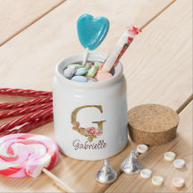 Custom Name Letter G Gold Foil Blush Pink Roses