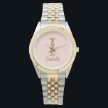 Custom Name Letter I Gold Foil Blush Pink Roses Watch<br><div class="desc">Custom Name Letter I Gold Foil Blush Pink Roses design features a graceful floral monogram with golden shimmer—perfect for romantic gifting,  soft feminine touches,  and elegant name personalization. Click 'Personalize' to add your name or a loved one’s.</div>