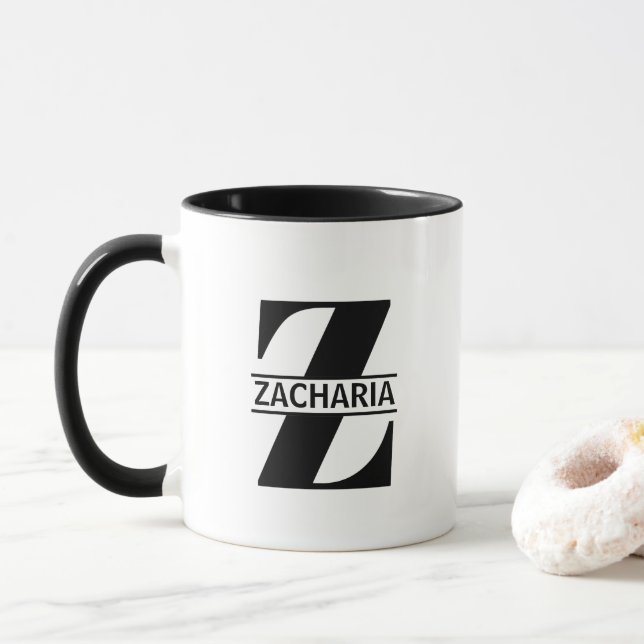Custom Name Letter 'Z' Mug (With Donut)