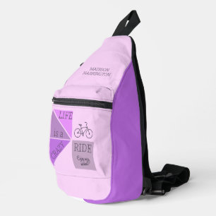 Custom Name Life is a Crazy Ride Sling Bag