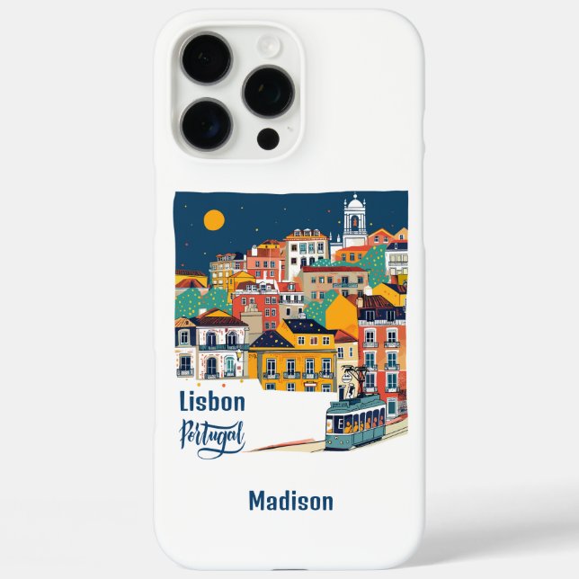 Custom Name Lisbon Portugal Case-Mate iPhone Case (Back)