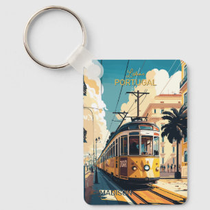Custom Name Lisbon Portugal Keychain