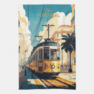 Custom Name Lisbon Portugal Kitchen Towel