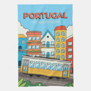 Custom Name Lisbon Portugal Kitchen Towel