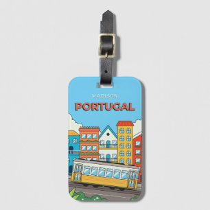 Custom Name Lisbon Portugal Luggage Tag