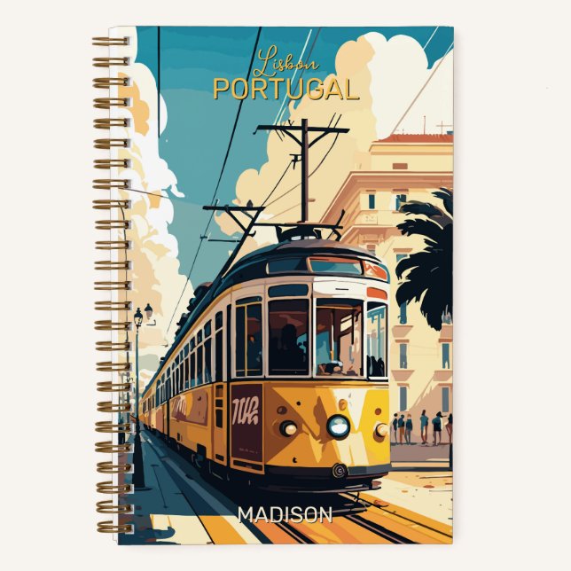 Custom Name Lisbon Portugal Notebook (Front)
