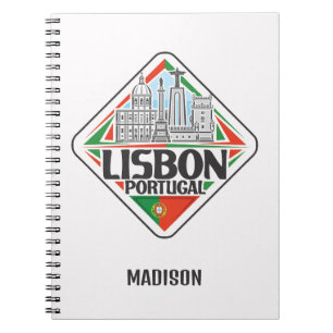 Custom Name Lisbon Portugal Notebook