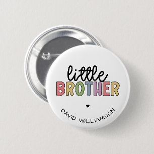 Custom Name Little Brother Cute Personalized 2 Inch Round Button