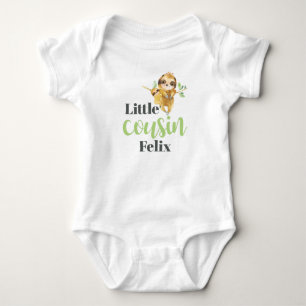 Custom Name Little Cousin Sloth Kids or Baby Bodysuit
