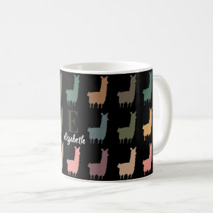 Custom Name Llama Personalized Retro Alpaca Gift Coffee Mug
