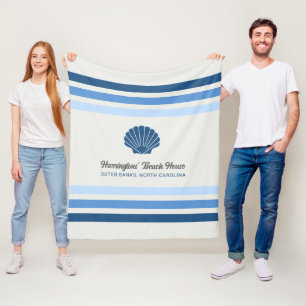 Custom Name & Location Beach House Fleece Blanket