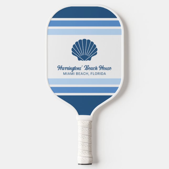 Custom Name & Location Beach House Pickleball Paddle (Front)