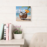 Custom Name & Location Coco Loco Square Wall Clock<br><div class="desc">Change the text fields as you wish. Using the editing tool,  you can also change the fonts and their sizes and colors as you wish. See my store for more custom tropical items.</div>