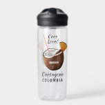 Custom Name & Location Coco Loco Water Bottle<br><div class="desc">Change the text fields as you wish. Using the editing tool on each side,  you can also change the fonts and their sizes and colors as you wish. See my store for more custom tropical items.</div>