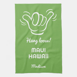 Custom Name, Location & Color Shaka Kitchen Towel