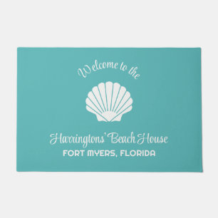 Custom Name, Location & Colour Seashell Doormat