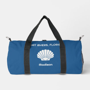 Custom Name, Location & Colour Seashell Duffle Bag