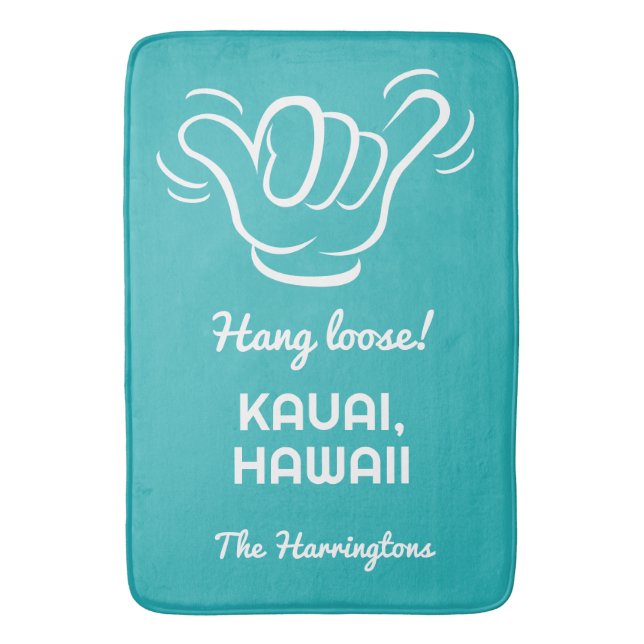 Custom Name, Location & Colour Shaka Bath Mat (Front Vertical)