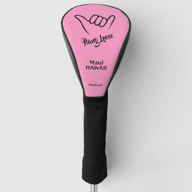 Custom Name, Location & Colour Shaka Golf Head Cover (Front)