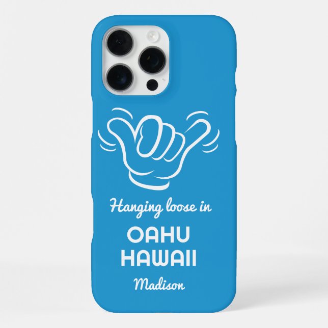 Custom Name, Location & Colour Shaka iPhone Case (Back)