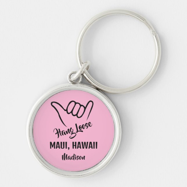 Custom Name, Location & Colour Shaka Keychain (Front)