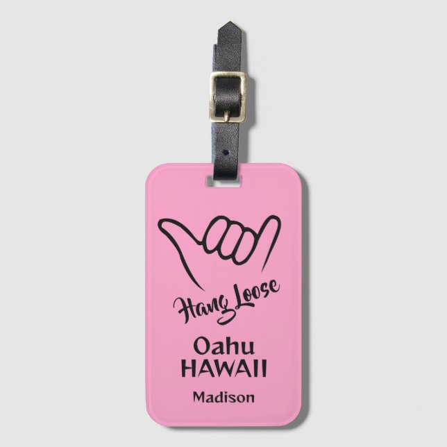 Custom Name, Location & Colour Shaka Luggage Tag (Front Vertical)
