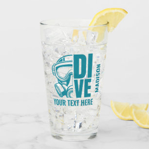 Custom Name & Location Scuba Diving Glass