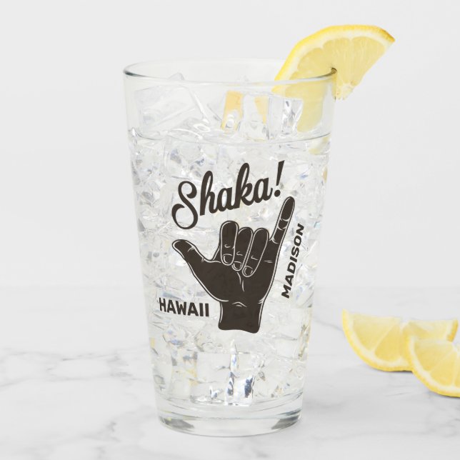 Custom Name & Location Shaka Glass (Back Ice)