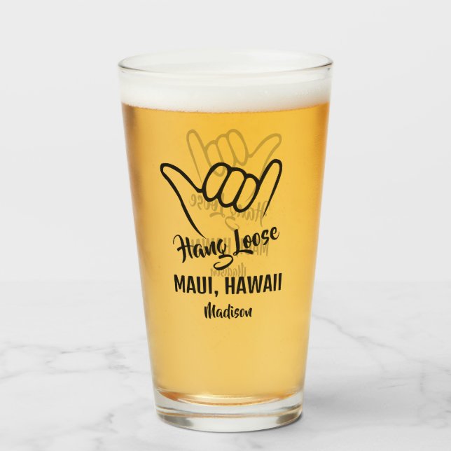 Custom Name & Location Shaka Glass (Back Filled)