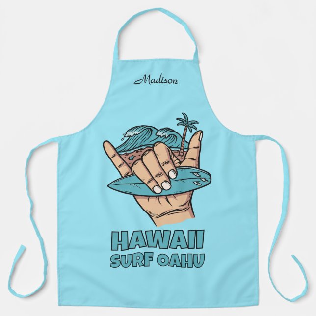 Custom Name & Location Surf Shaka Apron (Front)