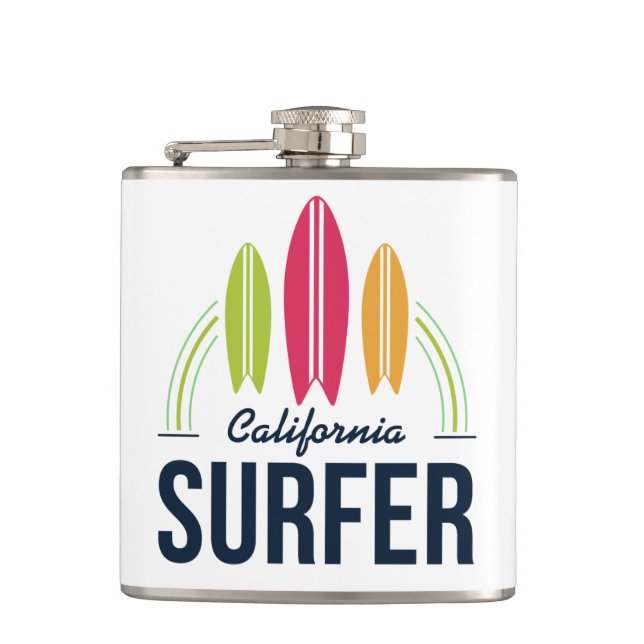 Custom Name & Location Surfer flask (Front)