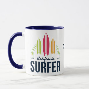 Custom Name & Location Surfer mugs