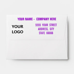 Custom Name Logo Address Envelope Your Colours