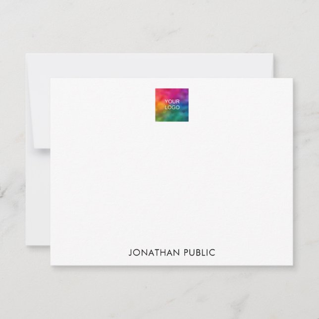 Custom Name Logo Here Trendy Modern Simple Card (Front)