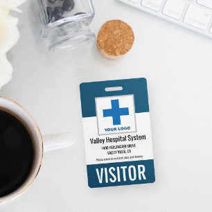 Custom Name & Logo Hospital Visitor Pass ID Badge