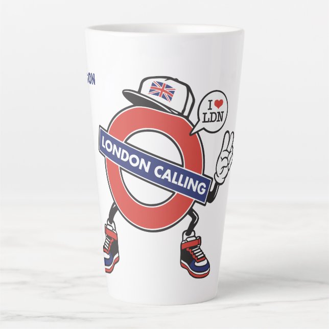 Custom Name London Calling Latte Mug (Front)