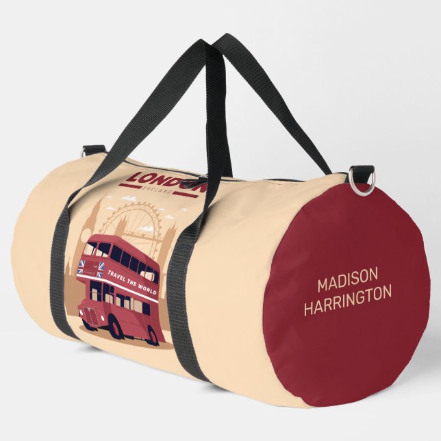 Custom name LONDON Duffle Bag (Left Corner)