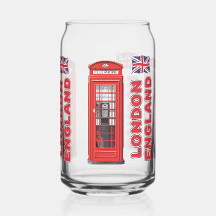 Custom Name London England Can Glass