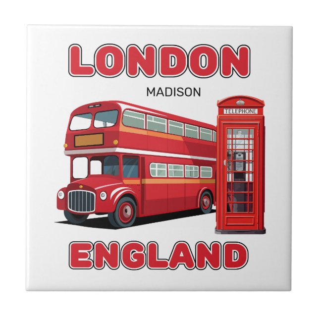Custom Name London England Tile (Front)