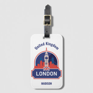 Custom Name London Luggage Tag