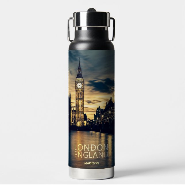Custom Name London Water Bottle (Front)
