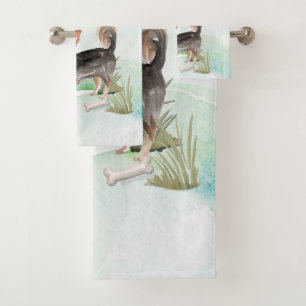 Custom Name Long Haired Chihuahua Pet Dog Bath Towel Set