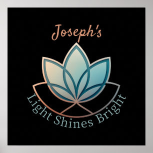 Custom Name Lotus - [NAME] Light Shines Bright Poster